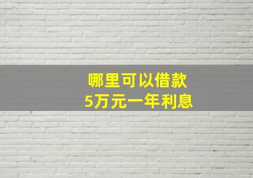 哪里可以借款5万元一年利息