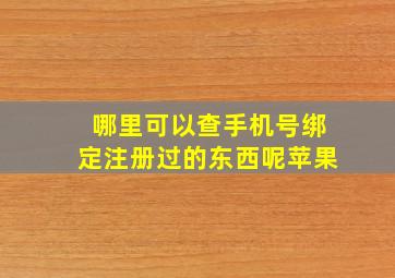 哪里可以查手机号绑定注册过的东西呢苹果