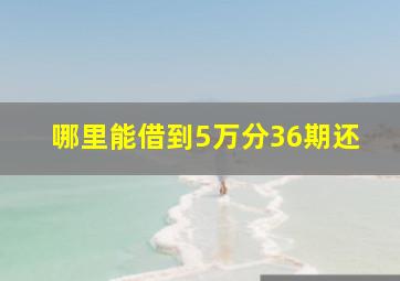 哪里能借到5万分36期还