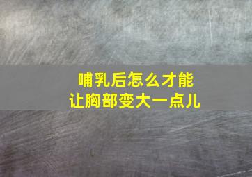 哺乳后怎么才能让胸部变大一点儿