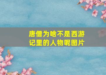 唐僧为啥不是西游记里的人物呢图片