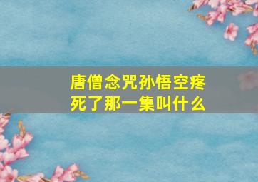 唐僧念咒孙悟空疼死了那一集叫什么