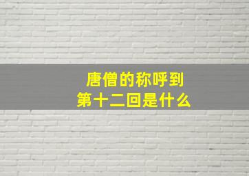 唐僧的称呼到第十二回是什么