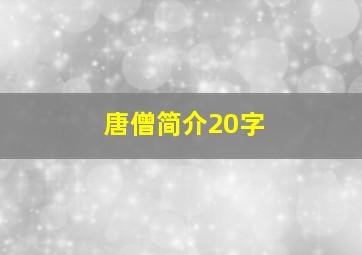 唐僧简介20字