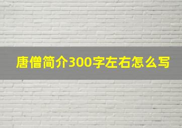 唐僧简介300字左右怎么写