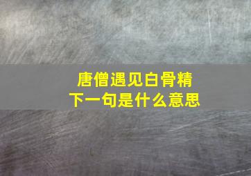 唐僧遇见白骨精下一句是什么意思