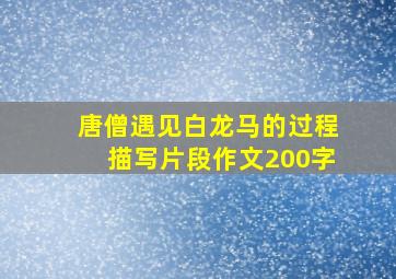 唐僧遇见白龙马的过程描写片段作文200字