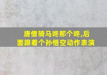 唐僧骑马咚那个咚,后面跟着个孙悟空动作表演