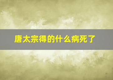 唐太宗得的什么病死了