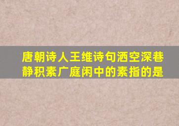 唐朝诗人王维诗句洒空深巷静积素广庭闲中的素指的是