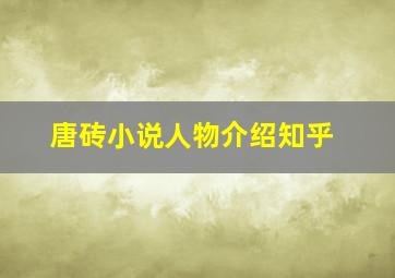 唐砖小说人物介绍知乎