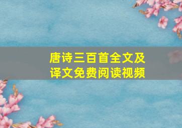 唐诗三百首全文及译文免费阅读视频