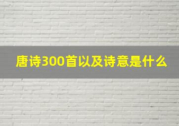 唐诗300首以及诗意是什么