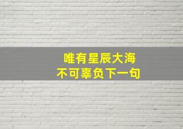 唯有星辰大海不可辜负下一句