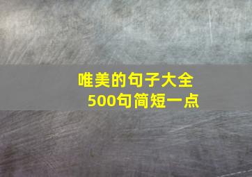 唯美的句子大全500句简短一点