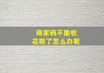 商家码不能收花呗了怎么办呢