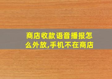 商店收款语音播报怎么外放,手机不在商店