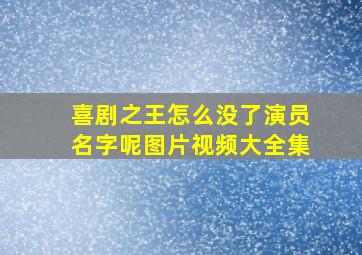 喜剧之王怎么没了演员名字呢图片视频大全集