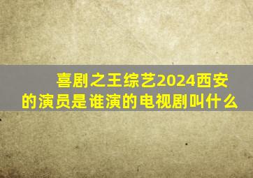 喜剧之王综艺2024西安的演员是谁演的电视剧叫什么