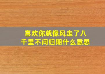 喜欢你就像风走了八千里不问归期什么意思