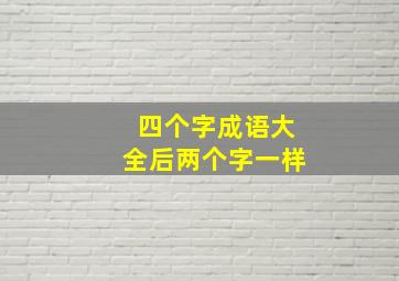 四个字成语大全后两个字一样