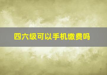 四六级可以手机缴费吗