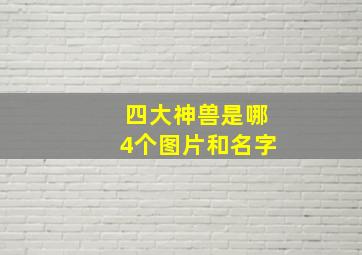 四大神兽是哪4个图片和名字