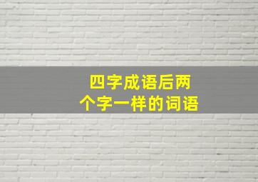 四字成语后两个字一样的词语