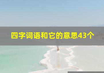 四字词语和它的意思43个