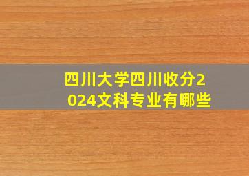 四川大学四川收分2024文科专业有哪些