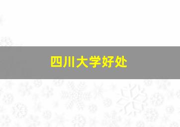 四川大学好处