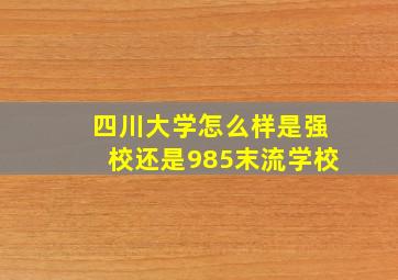 四川大学怎么样是强校还是985末流学校