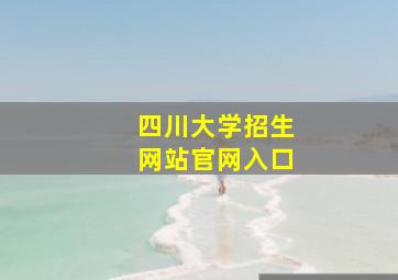 四川大学招生网站官网入口