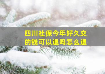 四川社保今年好久交的钱可以退吗怎么退