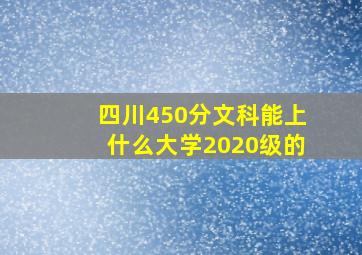 四川450分文科能上什么大学2020级的