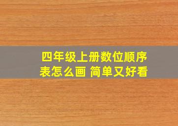 四年级上册数位顺序表怎么画 简单又好看