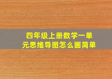 四年级上册数学一单元思维导图怎么画简单