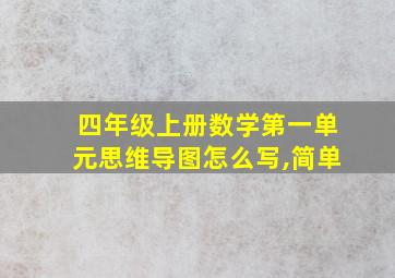 四年级上册数学第一单元思维导图怎么写,简单