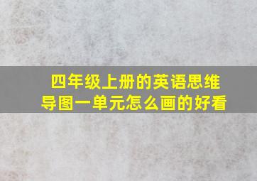 四年级上册的英语思维导图一单元怎么画的好看