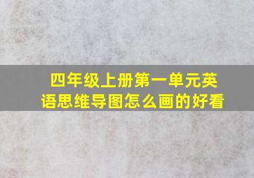 四年级上册第一单元英语思维导图怎么画的好看