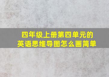 四年级上册第四单元的英语思维导图怎么画简单