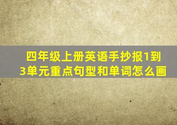 四年级上册英语手抄报1到3单元重点句型和单词怎么画