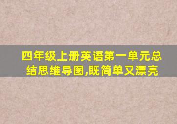 四年级上册英语第一单元总结思维导图,既简单又漂亮