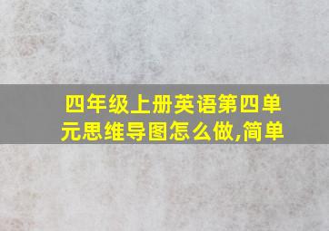 四年级上册英语第四单元思维导图怎么做,简单