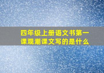 四年级上册语文书第一课观潮课文写的是什么