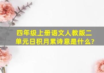 四年级上册语文人教版二单元日积月累诗意是什么?