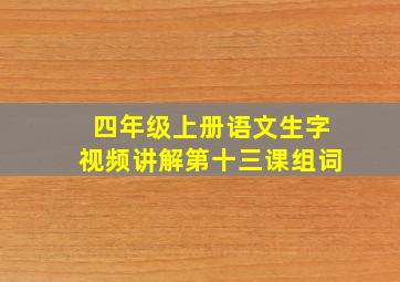 四年级上册语文生字视频讲解第十三课组词