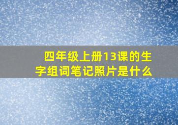 四年级上册13课的生字组词笔记照片是什么