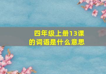 四年级上册13课的词语是什么意思