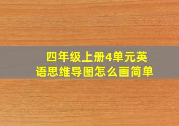 四年级上册4单元英语思维导图怎么画简单